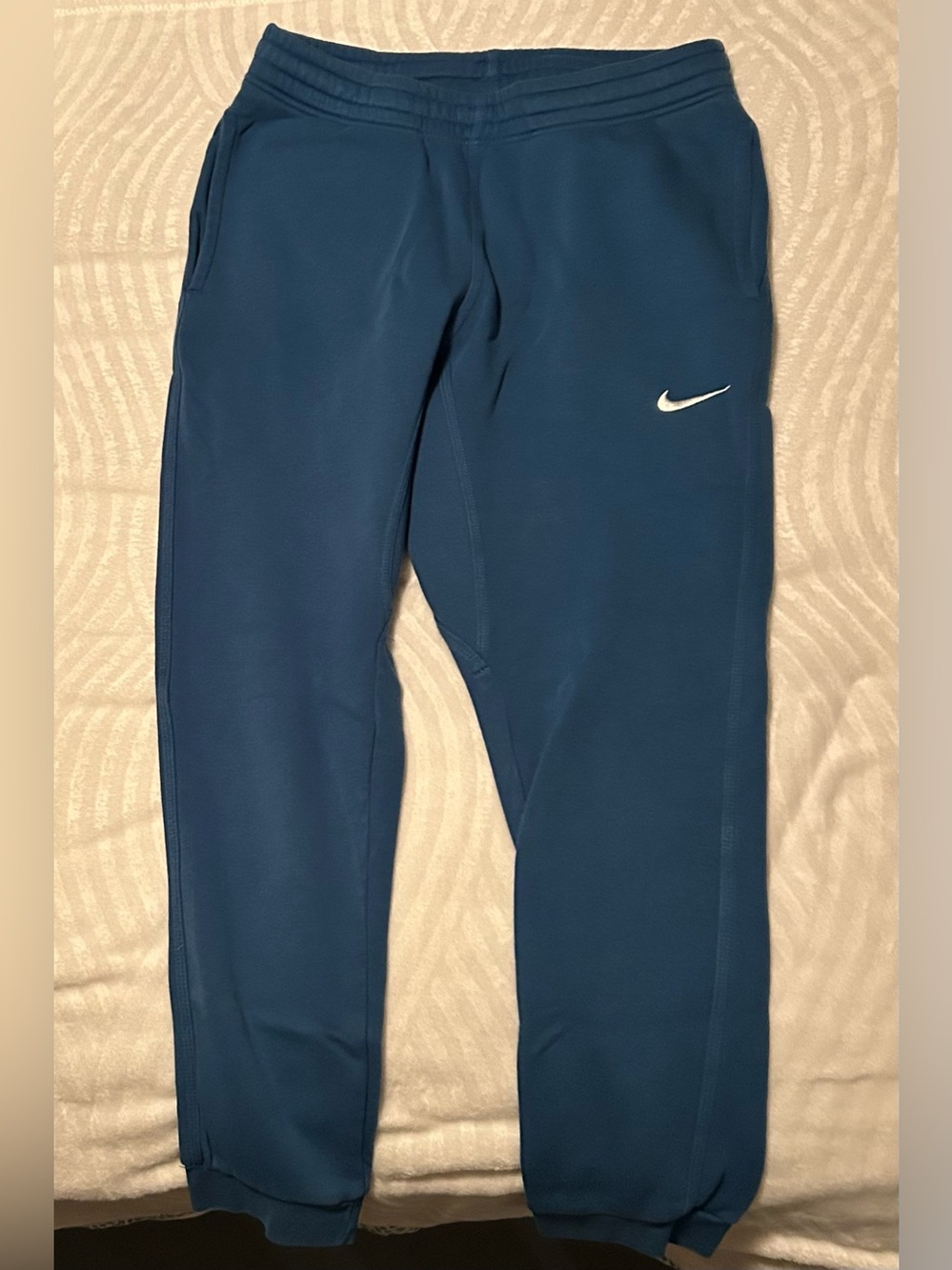 Nike Men's Blue Joggers with White Swoosh